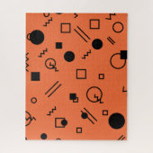 Orange, fun, trendy, geometric Memphis graphic Puzzle (Vertikal)