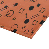 Orange, fun, trendy, geometric Memphis graphic Schneidebrett (Ecke)