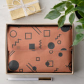 Orange, fun, trendy, geometric Memphis graphic Seidenpapier (Geschenk)