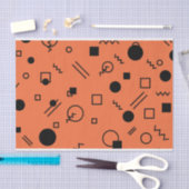 Orange, fun, trendy, geometric Memphis graphic Seidenpapier (Handwerk)