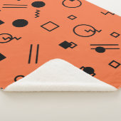 Orange, fun, trendy, geometric Memphis graphic Sherpadecke (3/4)