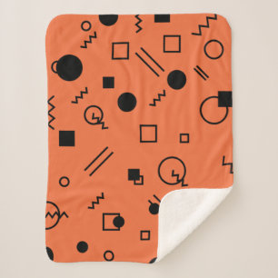 Orange, fun, trendy, geometric Memphis graphic Sherpadecke