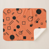 Orange, fun, trendy, geometric Memphis graphic Sherpadecke (Vorderseite (Horizontal))