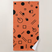Orange, fun, trendy, geometric Memphis graphic Strandtuch (Vorderseite)