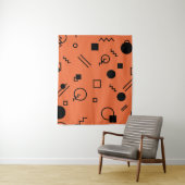 Orange, fun, trendy, geometric Memphis graphic Wandteppich (Beispiel)