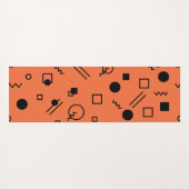 Orange, fun, trendy, geometric Memphis graphic Yogamatte (Rückseite (Horizontal))