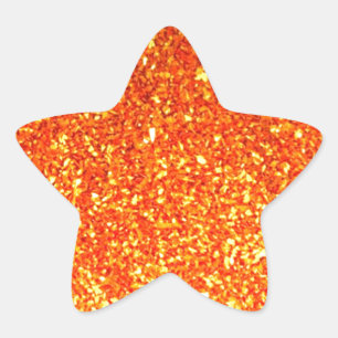 Orange funkelnd Glitter Stern-Aufkleber