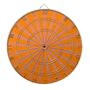 Orange funkige Sonnenstrahlen Retro-Streifen Dartscheibe