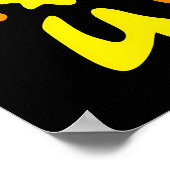 Orange Funky Alien - Neon Pop Art Quirky Kreation Poster (Ecke)