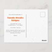 Orange Funky Class Year Abschluss Postcard Postkarte (Rückseite)