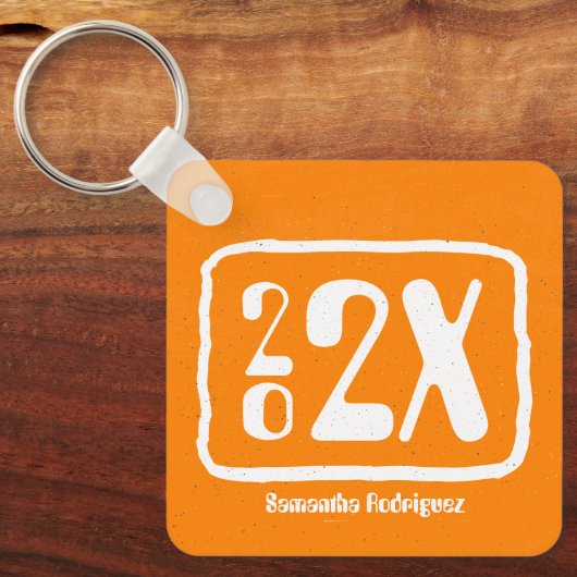 Orange Funky Class Year Schlüsselanhänger (Vorderseite)