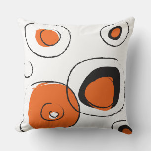 Orange FUNKY DOTS DESIGN Retro Throw Kissen