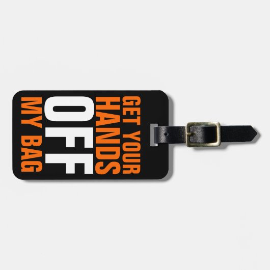 Orange Funny holt euch die Hände ab Gepäckanhänger (Vorderseite horizontal)