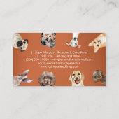 Orange Funny Small Size Hunde Pet Sitter Visitenkarte (Rückseite)