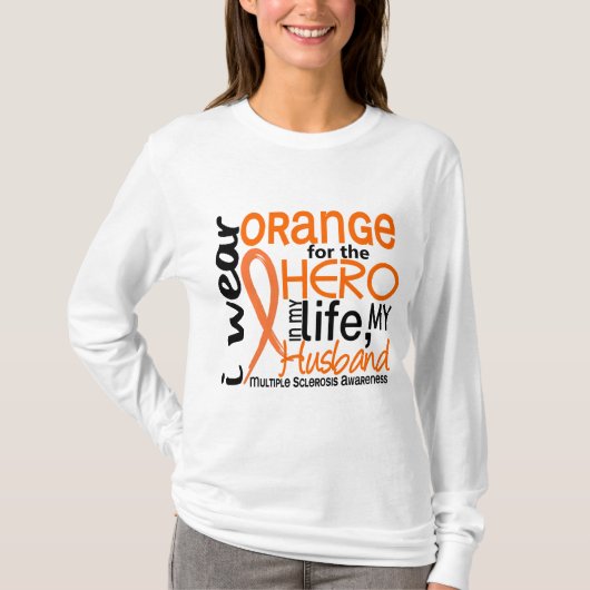Orange für Ehemann Mitgliedstaat-multiple Sklerose T-Shirt (Vorderseite)
