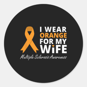 Orange für meine Ehefrau tragen Awareness Ribbon Runder Aufkleber