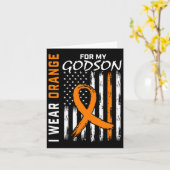 Orange für meine Godson Leukämie Krebs Bewusstsein Karte (Gelbe Blume)