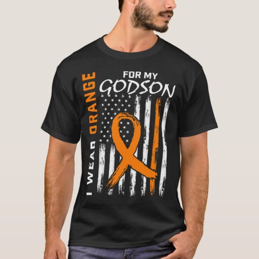 Orange für meine Godson Leukämie Krebs Bewusstsein T-Shirt (Vorderseite)