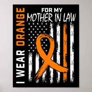Orange für meine Mutter im Recht Leukämie Krebs Aw Poster