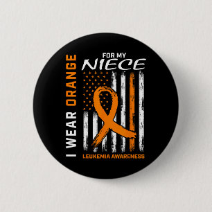 Orange für meine Nichte Leukämie Bewusstsein Ameri Button