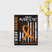 Orange für meine Nichte Leukämie Bewusstsein Ameri Karte (Gelbe Blume)