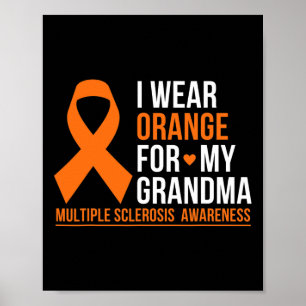 Orange für meine Oma Multiple Sklerose tragen Frau Poster