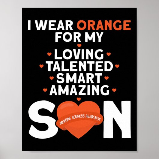 Orange für meine Son Multiple Sklerose Awarenes tr Poster (Vorne)