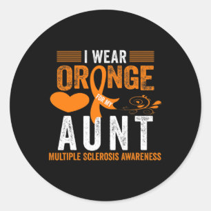 Orange für meine Tante Frau Multiple Sklerose Awar Runder Aufkleber