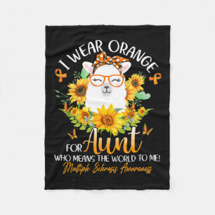 Orange für meine Tante tragen Frau Awareness Llama Fleecedecke