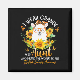 Orange für meine Tante tragen Frau Awareness Llama Magnet