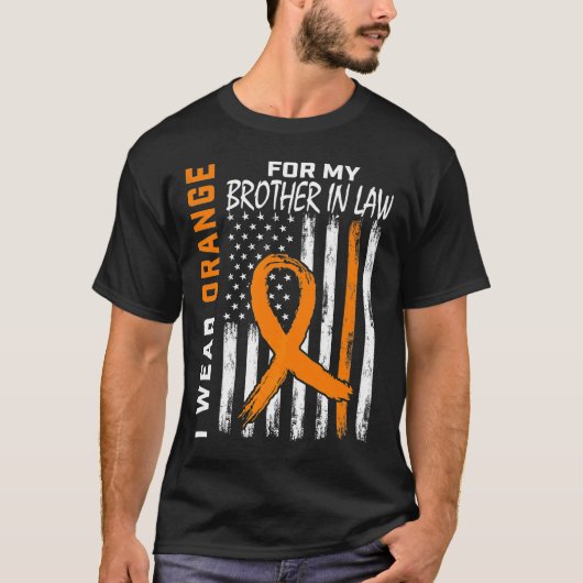Orange für meinen Bruder im Jura Leukämie Bewussts T-Shirt (Vorderseite)