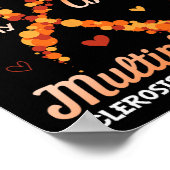 Orange für meinen Cousin Multipler Sklerose Aware Poster (Ecke)
