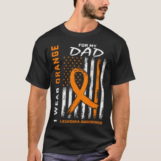 Orange für meinen Vater Leukämie Bewusstsein Ameri T-Shirt (Vorderseite)