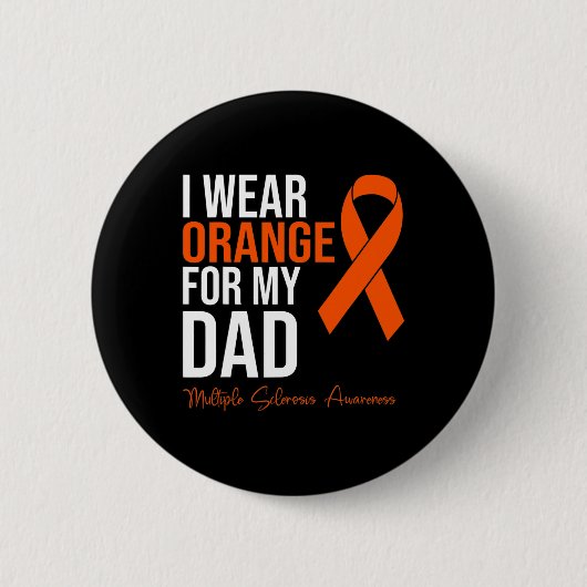 Orange für meinen Vater tragen Frau Warrior Multip Button (Vorderseite)