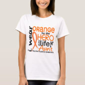 Orange für multiple Sklerose des Held-2 T-Shirt (Vorderseite)