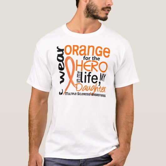 Orange für Tochter Mitgliedstaat-multiple Sklerose T-Shirt (Vorderseite)