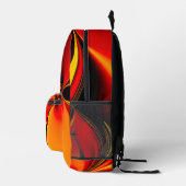 Orange Fury Fractal Bedruckter Rucksack (Rechts)