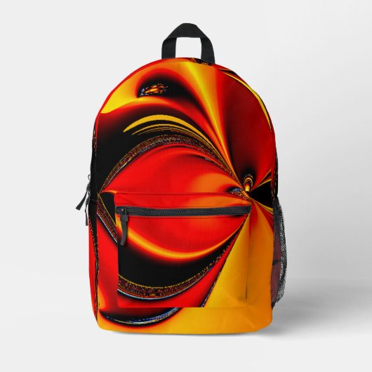 Orange Fury Fractal Bedruckter Rucksack (Vorderseite)
