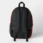Orange Fury Fractal Bedruckter Rucksack (Rückseite)