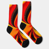 Orange Fury Fractal  Socken (Rechts)