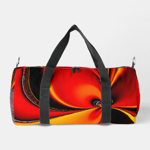 Orange Fury Fraktal  Duffle Bag