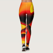 Orange Fury Fraktal  Leggings (Rückseite)