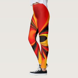 Orange Fury Fraktal Leggings