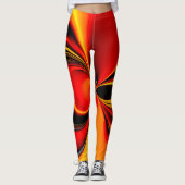 Orange Fury Fraktal  Leggings (Vorderseite)