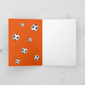 Orange Fußball Ball Foto Dankeskarte (Innenseite)