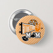 Orange Fußball-Mama Button (Vorne & Hinten)