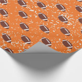 Orange Fußball-Packpapier Geschenkpapier (Ecke)