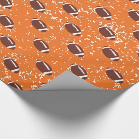 Orange Fußball-Packpapier Geschenkpapier (Ecke)