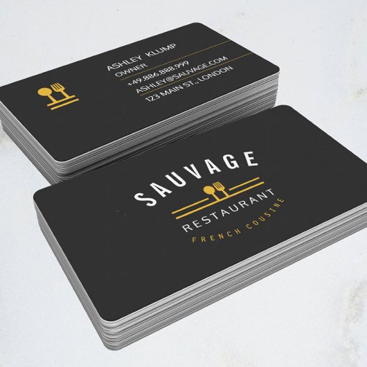 Orange Gabel-u. Visitenkarte