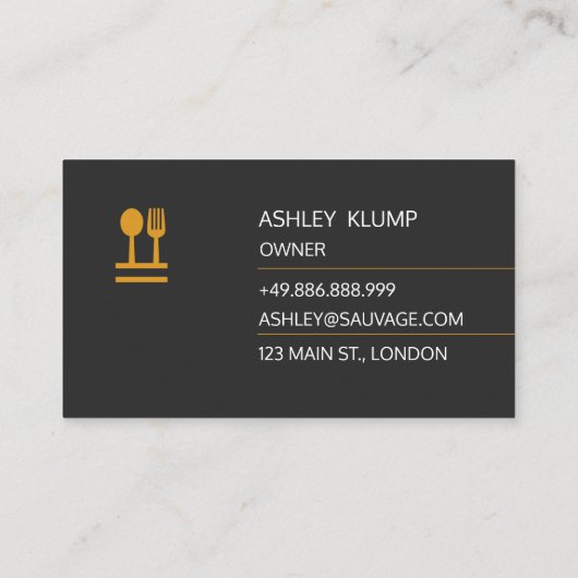 Orange Gabel-u. Visitenkarte (Rückseite)